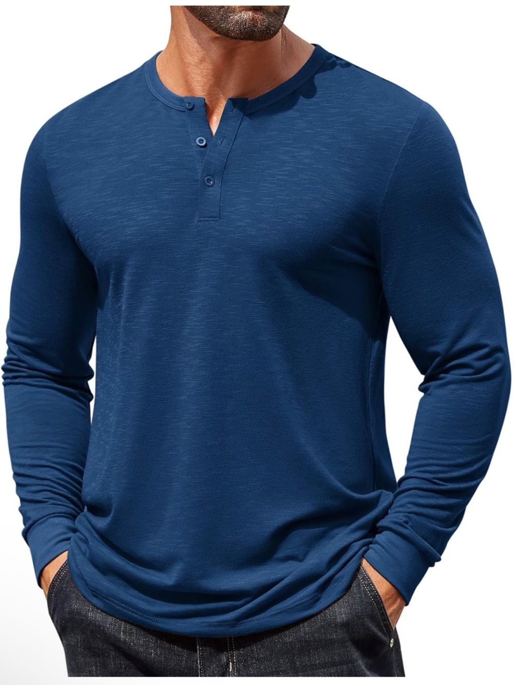 NWT Coofandy Long Sleeve Quarter Button Down XL I69